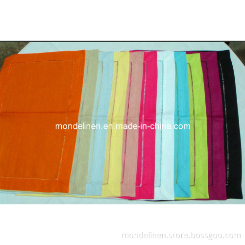 Solid Color 100% Linen Placmat with Bar Hemstitch